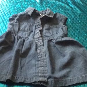 Cut jean sleeveless dress